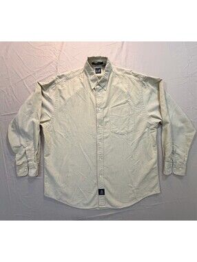 Vintage GAP The Big Oxford Shirt Mens M Yellow Oversized Cotton 90s
